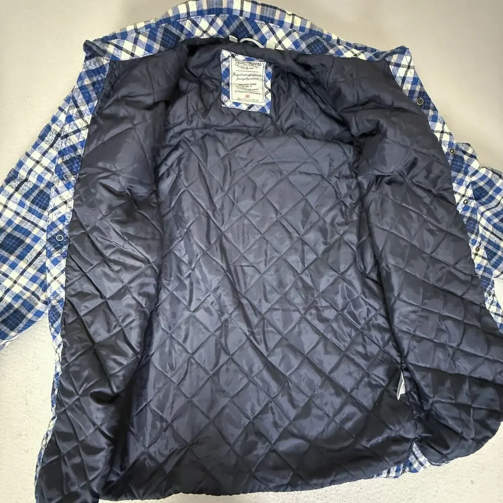 Craghoppers Blue Plaid Quilted Lined Flannel Shirt Jacket Button Front